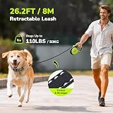 Pecute Retractable Dog Leash 8m with Poo Bag Holder 50kg 360° view 2