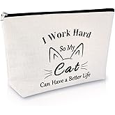 Sfodiary Cat Lovers Gift for Women Makeup Bag Cat Mom Gift Animals Lovers Gift for Friend Sister Cosmetic Bag Funny Birthday Gift for Pet Owner Graduation Christmas Gift for Her Travel Cosmetic Pouch