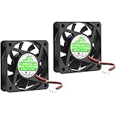 2-Pack 60mm by 60mm by 15mm 6015 12V DC 0.10A Dual Ball Bearing Brushless Cooling Fan 2pin