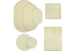 Yayatty 7 PCS Wooden Basket Bottom, 3 Shape Blank Crochet Knitting Basket Wood Base Shaper for DIY Basket Craft Weaving Making Supplies