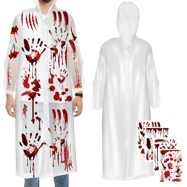 Psycho-Kostüm Für Erwachsene – Inkl. Transparenter Regenmantel, Rote Krawatte, Kunstblut & Falsche Axt – Patrick Bateman Verkleidung Für Halloween & Partys