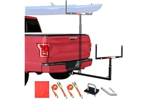 JY PERFORMANCE Truck Bed Extender, Pickup Truck Bed Extender Hitch Mount, 2 in 1 Design Foldable 500lbs Capacity Truck Bed Extension for Kayak Canoe Ladder Lumber