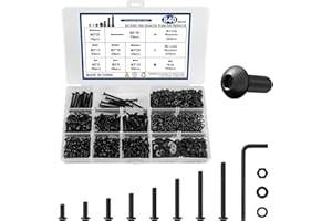 TAKYTAO 840 PCS M3 Screw Kit, M3 Hex Button Head Screws, Metric Machine Screw Assortment 8 Sizes 6MM to 30MM, 10.9 Grade Alloy Steel, Black Zinc Plated, with Hexagonal Wrench