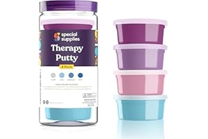 Special Supplies Therapy Putty for Kids and Adults - Resistive Hand Exercise Stress Relief Therapy Putty Kit, Set of 4 Streng