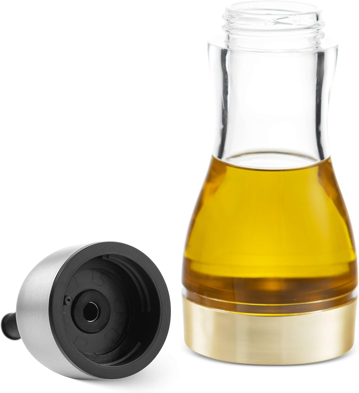 Mitbak Exquisite Olive Oil & Vinegar Dispenser Set | 7.5 OZ No Drip Acrylic Cruets for Oil, Vinegar, Salad Dressing, Soy Sauce & More | Functional, Leakproof Oil Dispenser Bottle Set: Kitchen & Dining
