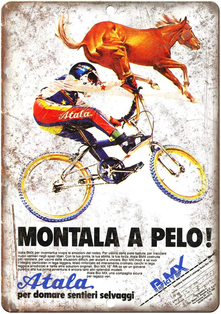 Montala a Pelo BMX Atala Vintage Ad 10" x 7" Reproduction Metal Sign B471