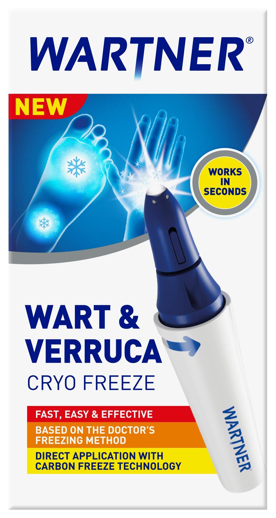 WARTNER® Cryo Freeze Wart & Verruca Remover - Carbon Freeze Technology Based on The Doctor's Freezing Methods for Fast, Easy & Effective Treatment