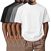 Neer 4 Pack Men's Big and Tall Shirts Summer Cotton Short Sleeve Tee Crew Neck Casual Top Basic Oversize T Shirts
