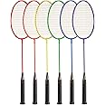 Champion Sports Tempered Steel Badminton Rackets Set of 6