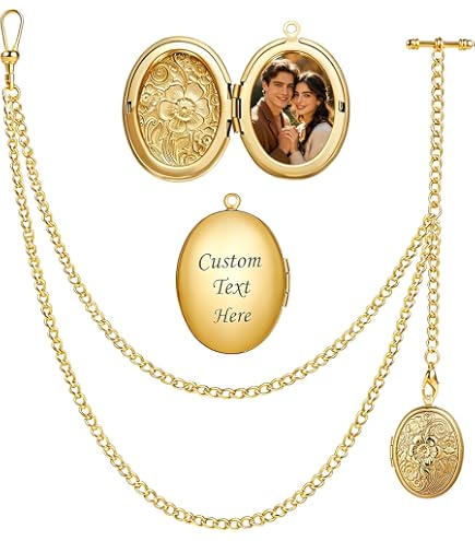 Amazon.com: TREEWETO Pocket Watch Albert Chain T-Bar, Black | Vest