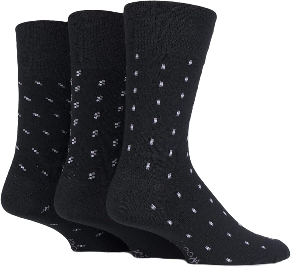 Mens 3 Pair Gentle Grip Patterned Wool Socks Amazon.co.uk Clothing