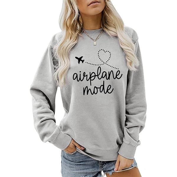 BBOWSBOUTIQUE Embroidered Airplane Mode Sweatshirt, Travel Sweater