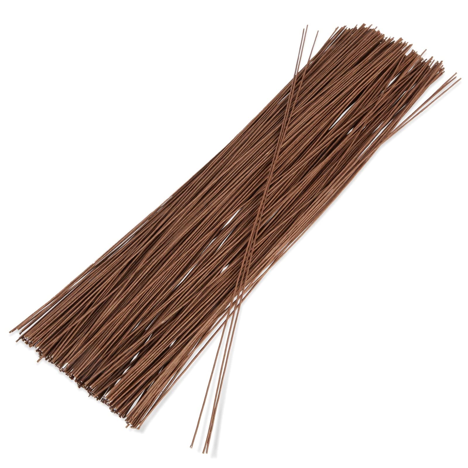 240 Count Brown 18 Gauge Floral Wire Stems for Artificial Flower Arrangements, Wreath Making, Wedding Decorations (40.6 cm)
