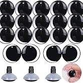 MUCUNNIA 100pcs 30mm 3D Clear Moon Safety Eyes for Amigurumi with Washers | Crescent Glitter Crochet Eyes, Bowl Washers, Snap on Easily and Securely, Eyes for Crochet Animals, DIY Craft Decorations
