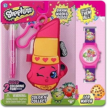 Msi Entertainment Shopkins Color N Wash Hook Plush And Lcd Watch Bundle Lippy Lips Amazon Fr Jeux Et Jouets