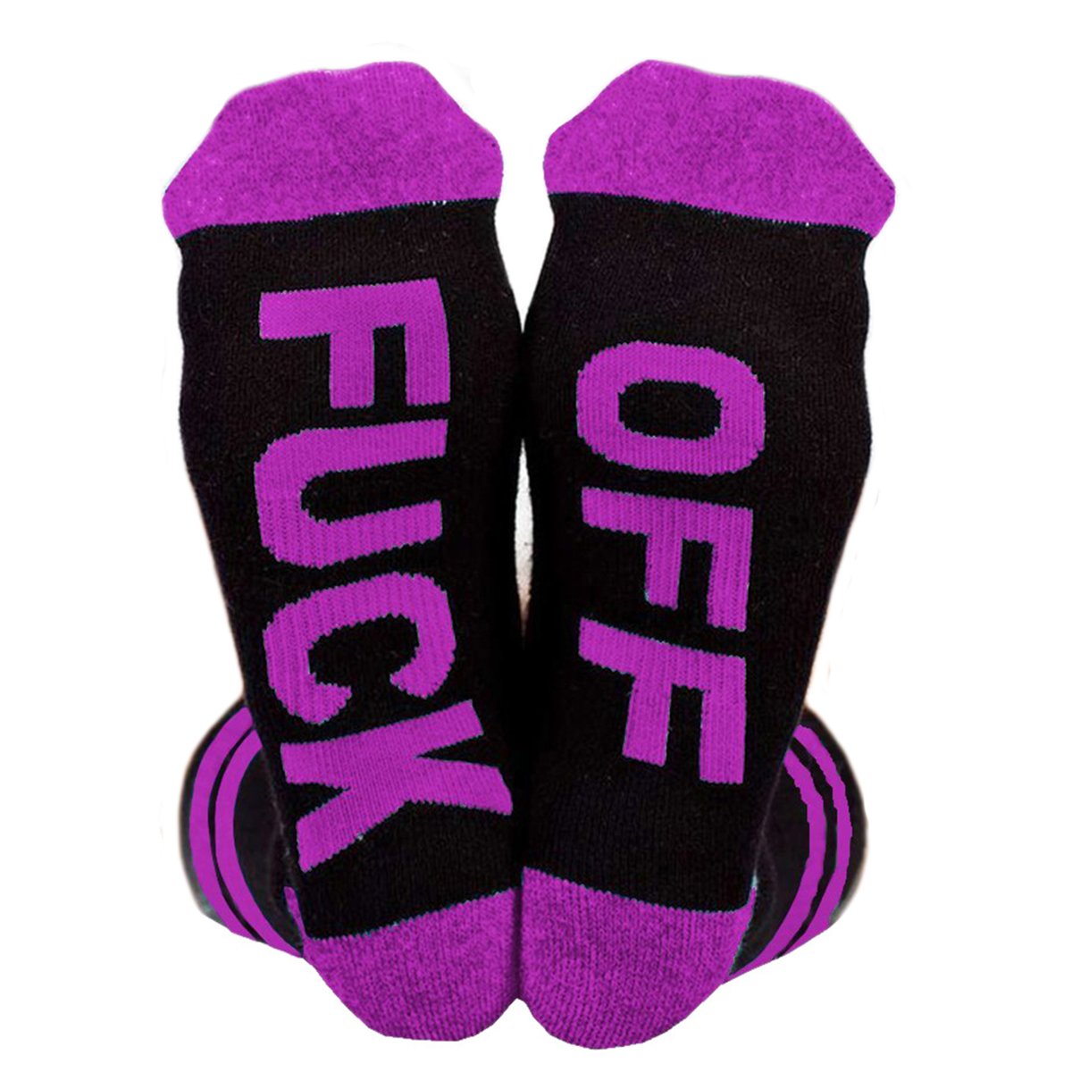 Himozoo Unisex FUCK OFF Socks, Funny Casual Cotton Ribbed Knit Half Crew Socks Novelty Gifts for Women Men