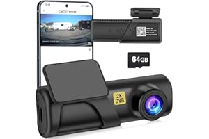 SLEVNYEN Dash Cam, WiFi FHD 1080P Dash Camera for Cars, Mini Car Camera, Dash Cam Front with Free 64GB SD Card, 160° Wide Angle, Night Vision, Loop Recording, 24H Parking Monitor, Support 128GB Max