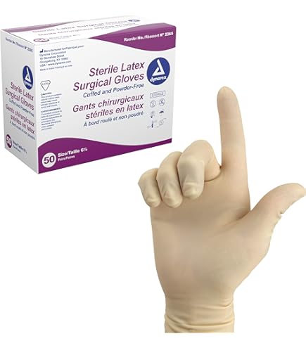 Amazon.com: Dynarex Sterile Disposable Latex Surgical Gloves