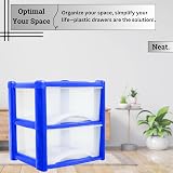 Neat. 2-Drawer See-Through Plastic Storage Unit Blue 40x39x39 cm view 7