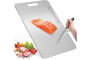 Titanium Cutting Board,Katuchef 100% Pure Titanium Cutting Board for Kitchen,Double-Sided Food-Grade Metal Chopping Boards,Ea