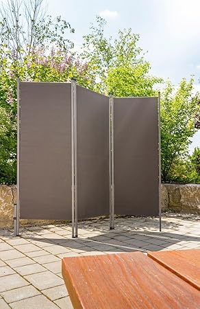HT Out-Door Paravent anthrazit - praktischer Sicht-Schutz Sonnen-Schutz für draussen