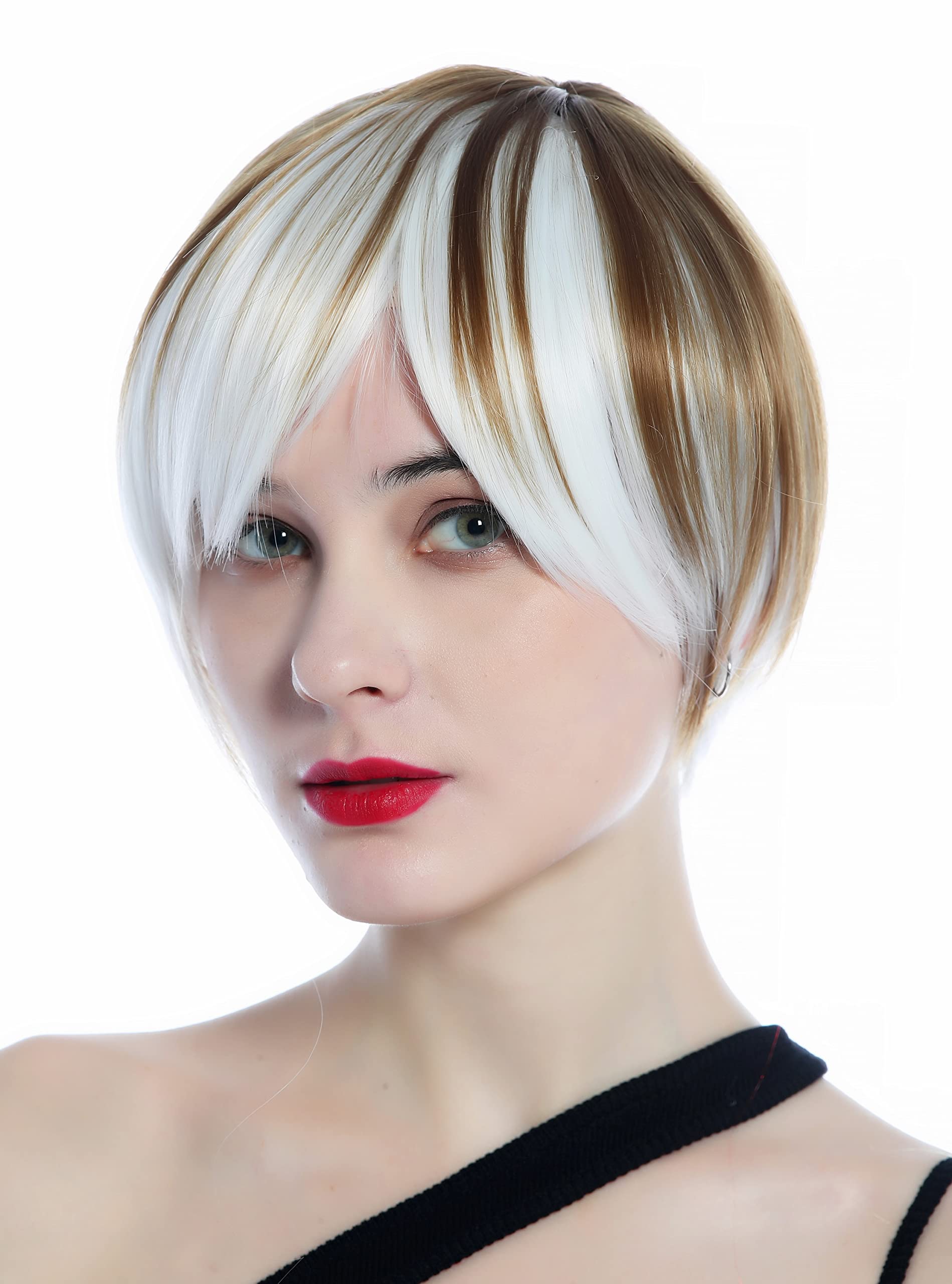 WIG ME UP - SZL0613-1001HF6 Ladies' wig short smooth Bob streaked brown white