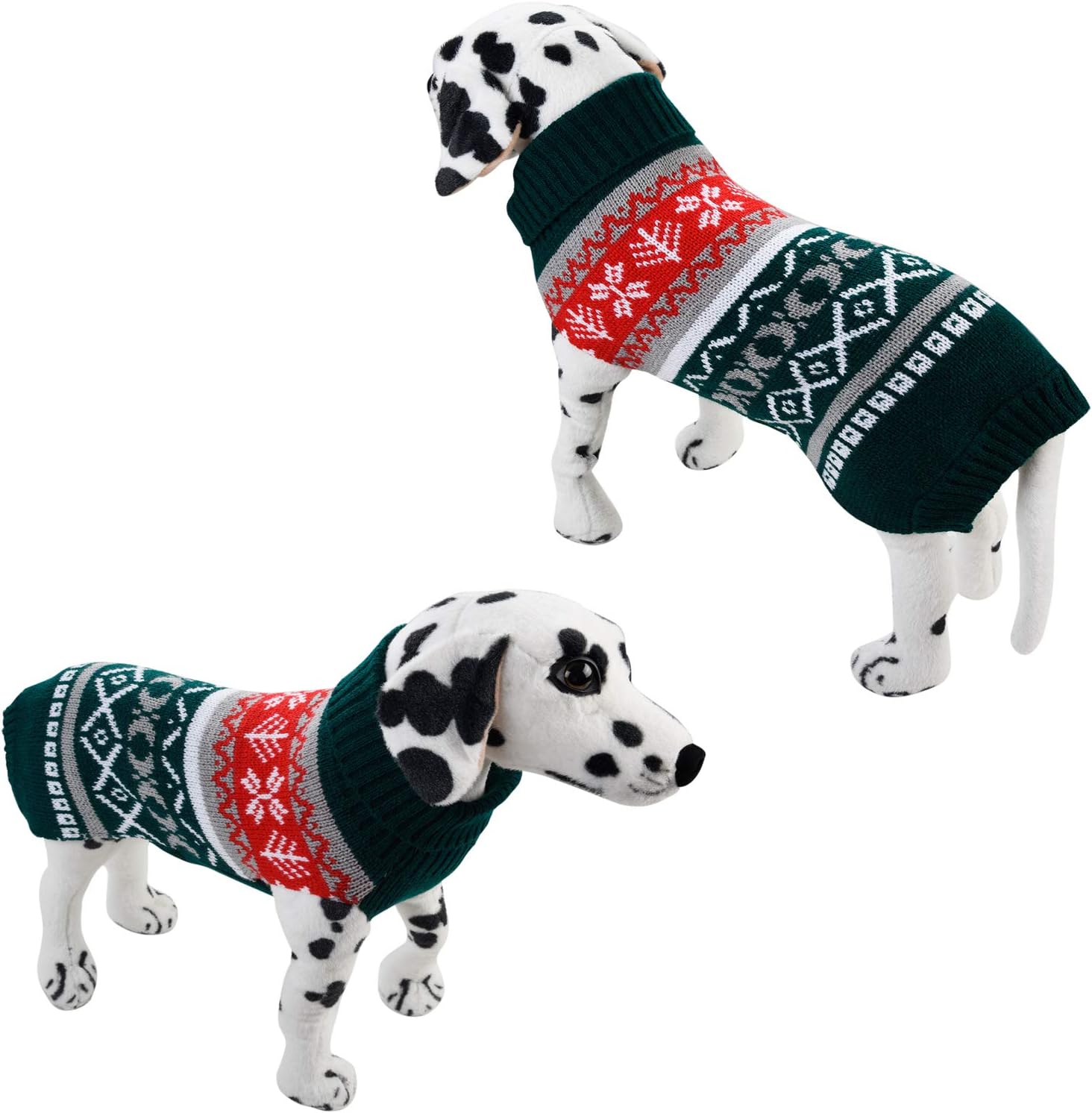 LuzPet Green Dog Christmas Jumper, Xmas Dog Jumpers Knitted Outfits Warm Sweater Dog Costumes, for Large Breed Dogs Bulldog - Image 3
