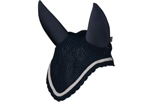 B Vertigo Zurich Noise Cancelling Crochet-Pattern Horse Ear Net - Dark Navy - Horse