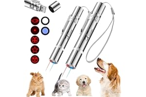 HEYPOMAX Laser Pointer,Cat Toys Laser Pointer Red LED Light Pointer Cat Toys for Indoor Cats Dogs, Long Range 3 Modes Lazer Projection Playpen,USB Recharge Pointe（2Pcs）