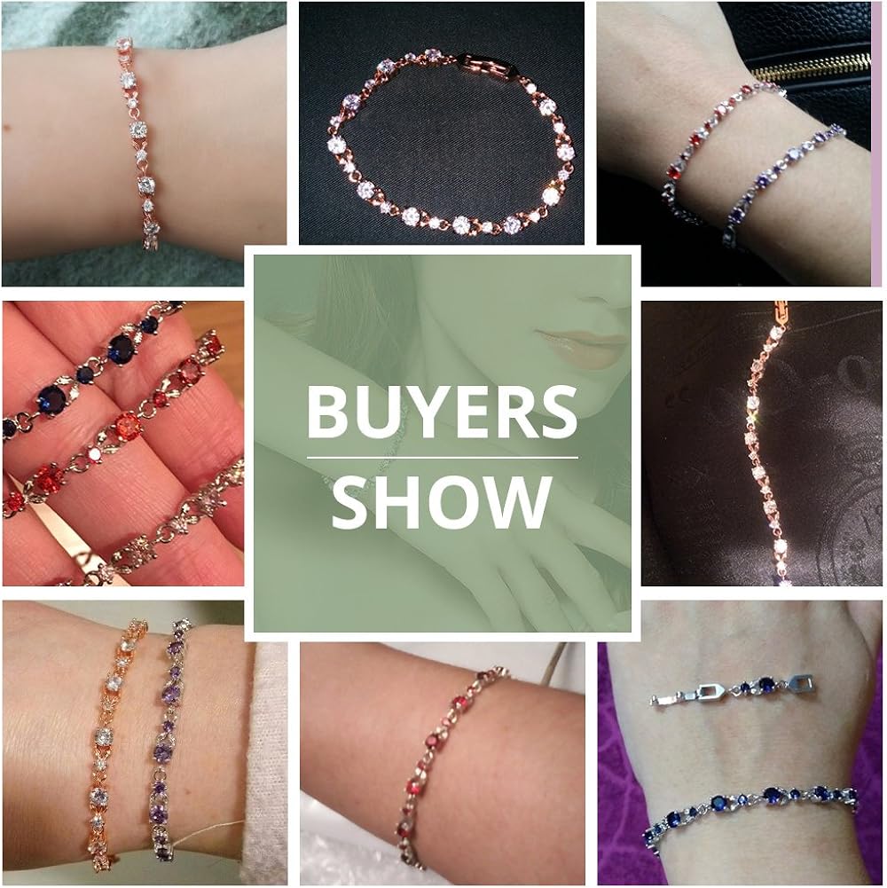 WOSTU Luxury Rose Gold Bracelet Clear Cubic Zirconia CZ Crystal Women Girls Bracelet Thanksgiving Gifts: Jewelry