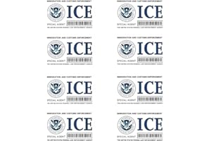 8-Pack ICE Special Agent Credit Card Skin Sticker Decal, Novelty Funny Gag Gift, Waterproof Vinyl Debit Card Cover with Chip 
