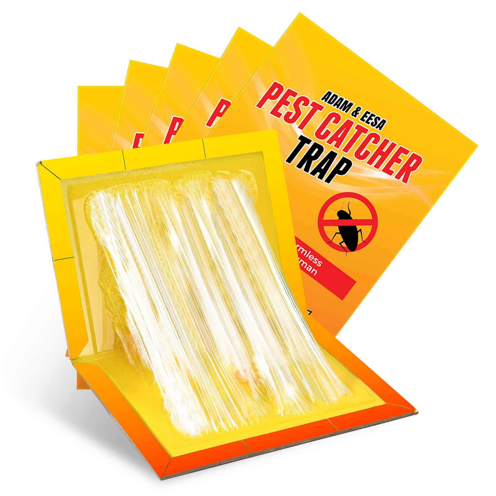 adam & eesa Sticky Pest Control Traps - Pack of 5 Sticky Trap Boards - Extra Strong Multi-Use Gum Sticky Pads - Effective Pest Control Traps for Indoor and Outdoor, Garden, Home and Kitchen