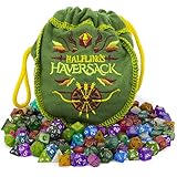 Wiz Dice Halfling's Haversack - 140 Mini Polyhedral Dice, 20 Colors in Complete Sets of 7, Miniature 10mm Pocket Size is Port