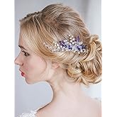 fxmimior Bridal Wedding Vintage Blue Crystal Rhinestone Vintage Hair Comb Hair Accessories Women Hair Jewelry