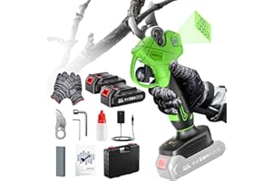 MIMYTH Newly Upgraded Cordless Pruning Shear, 1.4'' Cutting Diameter Electric Pruning Shears Cordless for Gardening with Brushless Motor, 2 Batteries,LCD Display,SK7 Carbon Steel Blades