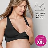 Medela Keep Cool Sleep Seamless Maternity Nursing Bra Black Full-Back Breathing view 4