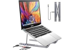 MUKIYA USB C Laptop Docking Station Stand, USB C Dock Tablet Stand, 7 in 1 USB C Hub with 4K HDMI, 2 USB 3.1, PD 100W, Universal Docking Station for MacBook Pro/Air/Dell/HP/Surface/Lenovo, Plug and Play