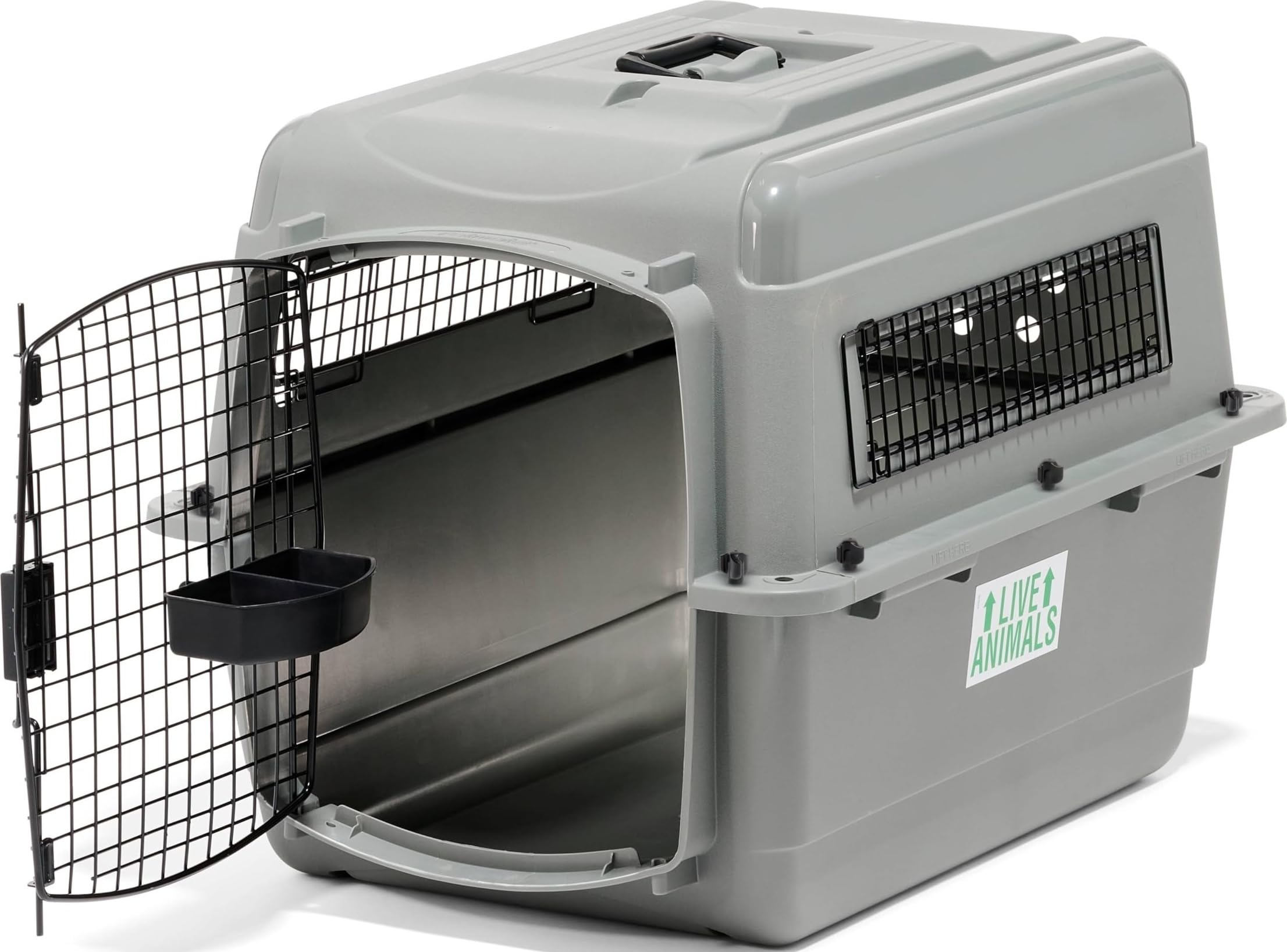 Petmate Sky Kennel: para viajes aéreos y viajes, jaula para perros compatible con aerolíneas para mascotas de hasta 15 a 30 libras, caseta para perros resistente, fabricada en los EE. UU. - 28 pulgadas