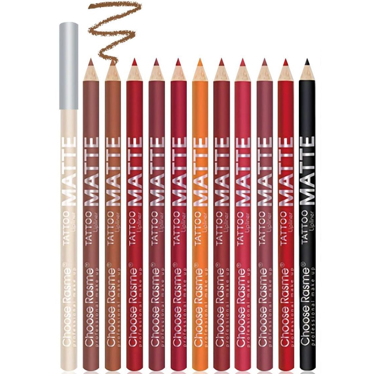 12 Colors Professional Lipstick Lipliner Eyeliner Makeup Waterproof Matte Lip Liner Pencil Set (12pcs/pack)