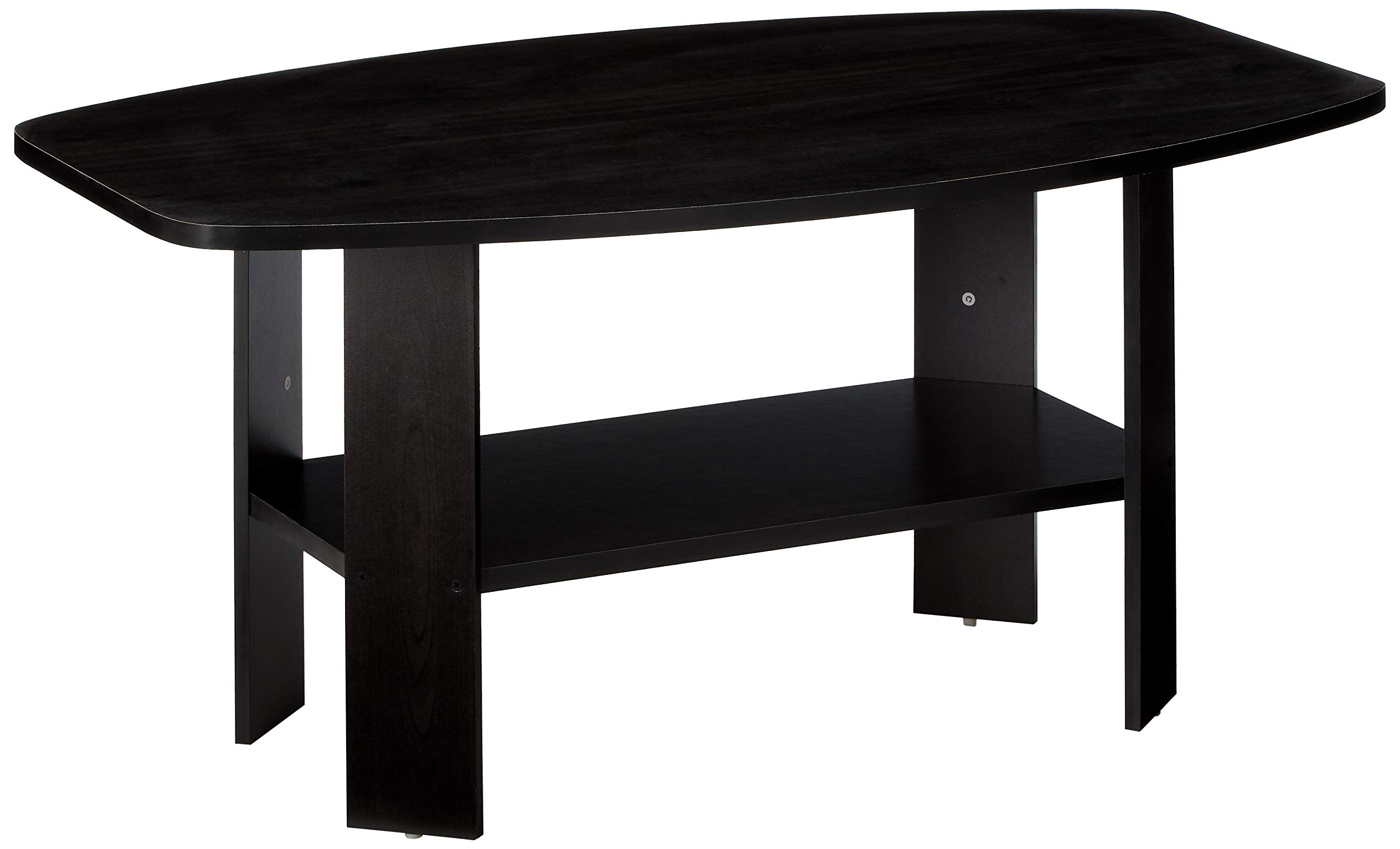 Furinno SIMPLE DESIGN Coffee Table, Small Coffee Table wih Open Shelf, Side Table, for Living Room, Home Office, Espresso