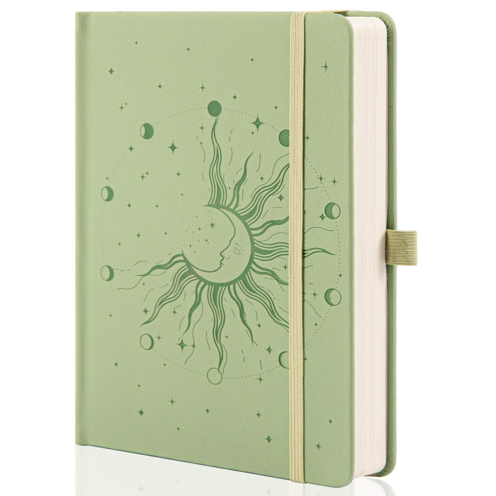 MGGAO Sun & Moon Journals for Women Men, A5 Hardcover Notebooks for Writing for Work, Travel, School, 318 Numbered Pages, 14.7 x 21.4 cm