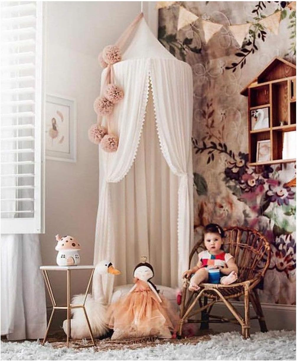 Kids Baby Dome Bed Canopy Bedcover Netting Curtain Fly Midge Insect Cot Mosquito Net - 240cm /94.5inch (White)