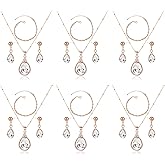 SPRJF Bridesmaid Jewelry Gift Set for Women I Can't Say I Do Without You Teardrop Pendant Necklace Earrings with Copper Bead Bracelet Set for Wedding Proposal