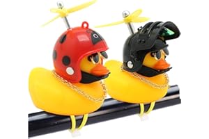 JEVA Rubber Car Ornaments Car Dashboard Decorations Squeeze Bicycle Horns with Propeller Helmet