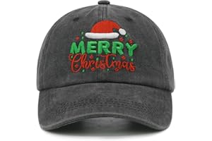 Waldeal Merry Christmas Hat for Men Women, Adjustable Cotton Embroidered Xmas Holiday Baseball Cap New Year Party Accessories