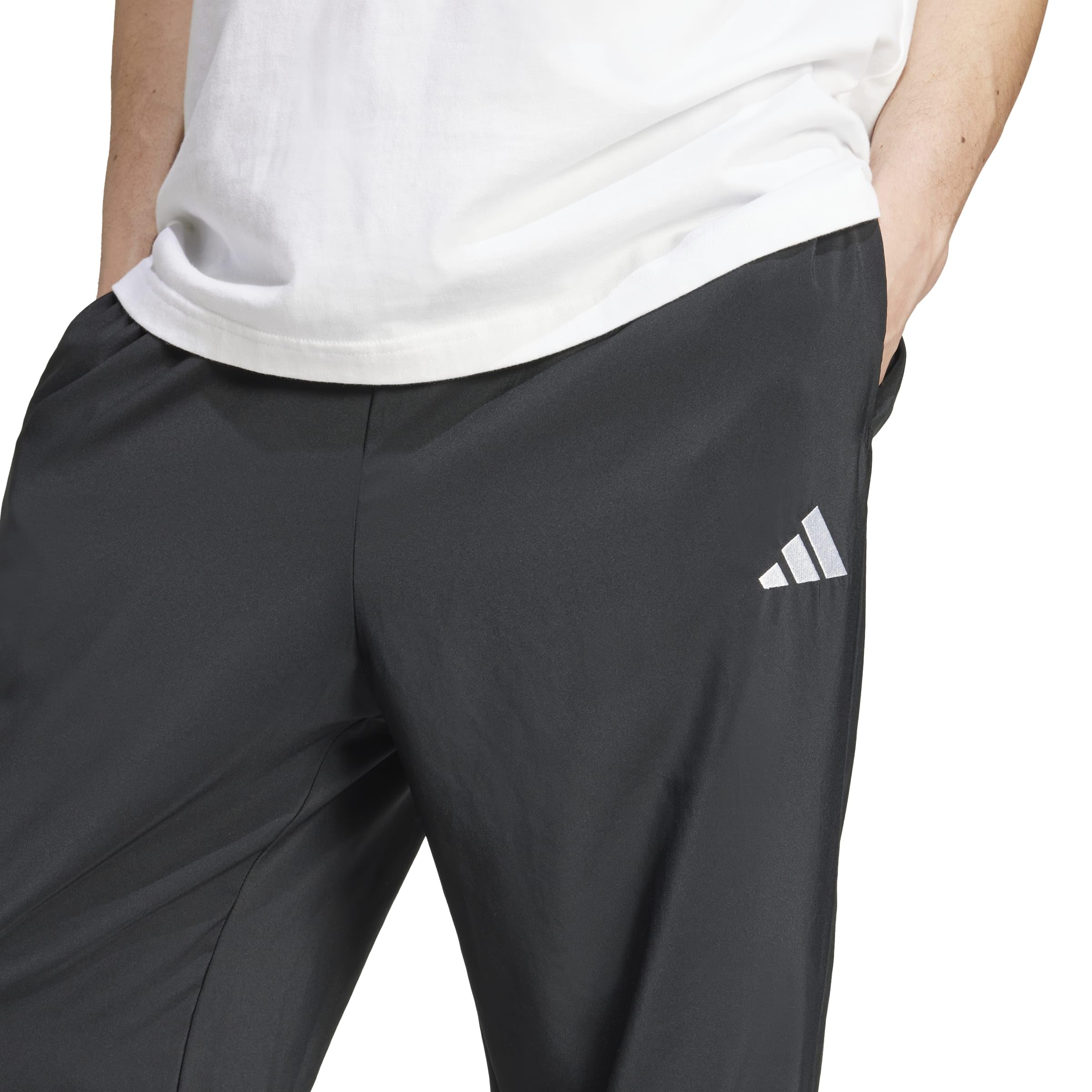 adidas Herren Essentials Small Logo Stanford Open Hem Pants, Black/White, XXL Short 4