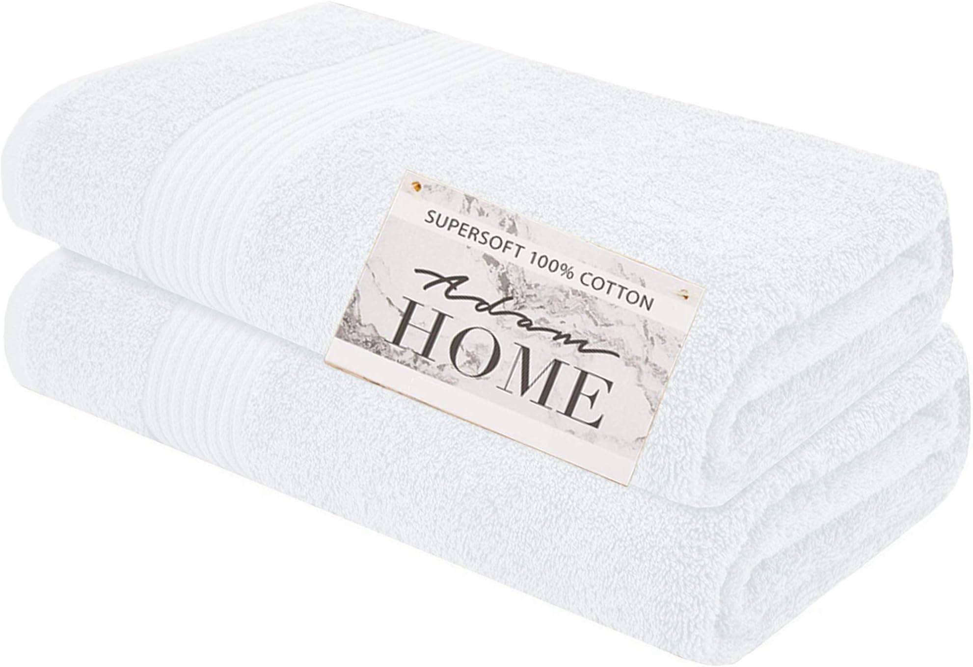 Adam Home Soft Cotton 600 GSM Thicker & Heavier Towels Set - Bath Towels, Bath Sheets, Hand Towels - High Absorbent Quick Dry - Ideal Quality For Home, Spa and Hotel - PACK OF 2