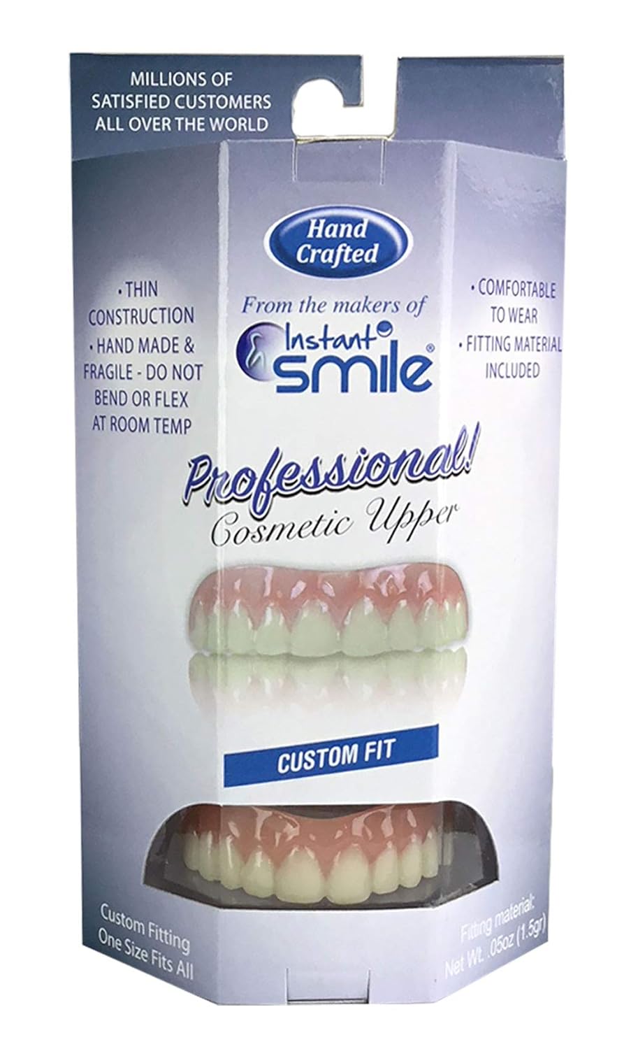Professional Cosmetic Upper - New from Instant Smile! Hand crafted detail, custom fit at home! Works Best in Medium to Large Sized Mouths. : Beauty