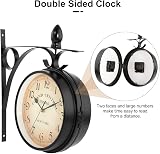 Dyna-Living Double Sided Wall Clock Vintage Outdoor Garden 33x9x31cm view 2