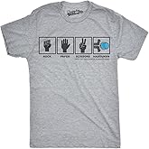 Mens Rock Paper Scissors Hadouken T Shirt Funny Video Gamer Nerdy Graphic Tee